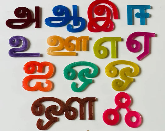Resin Tamil Vowel Letters